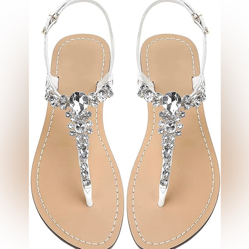 Never worn white sandals